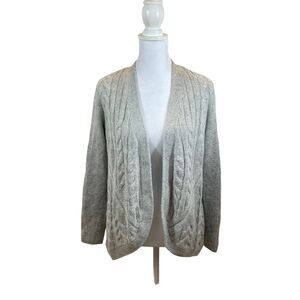 Brand New with Tags Talbots Grey Wool and Cashmere Blend Open Front Cardiagn PS‎